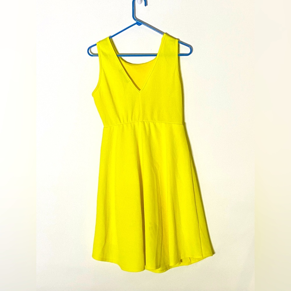 fashion to figure yellow mini dress